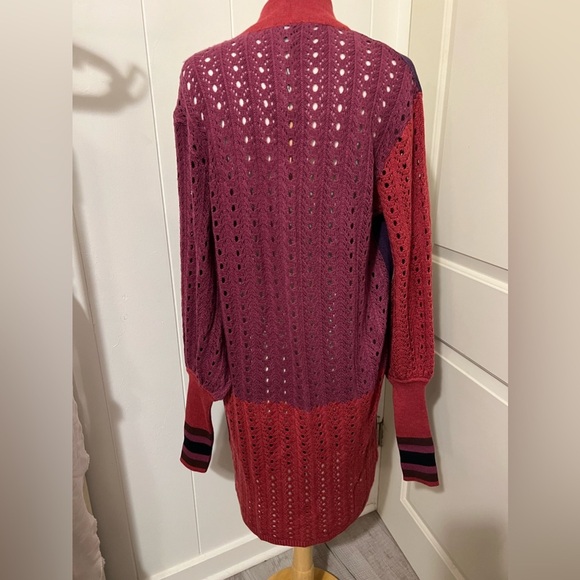 CONDITIONS APPLY ANTHROPOLOGIE Knit Crochet Cardigan Duster Grandmacore Grandpa - Picture 4 of 7